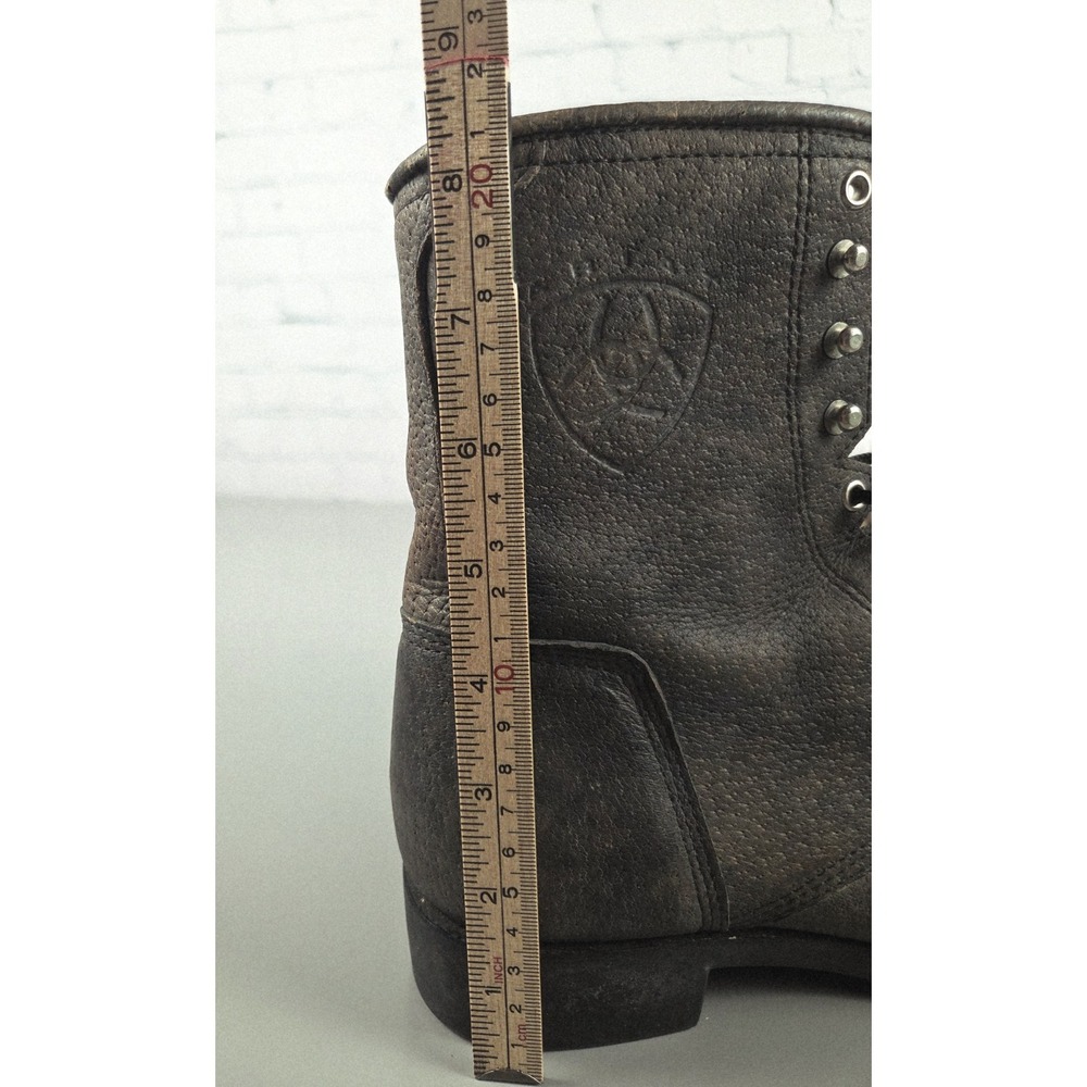 Ariat Womens Sz 8 Heritage Leather Lacer Boot Combat Gorpcore Gray Brown - Picture 9 of 11